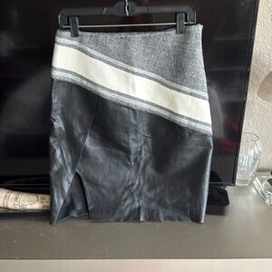 Sachini + BABI Leather Liza Skirt Size 10 Gray NWT